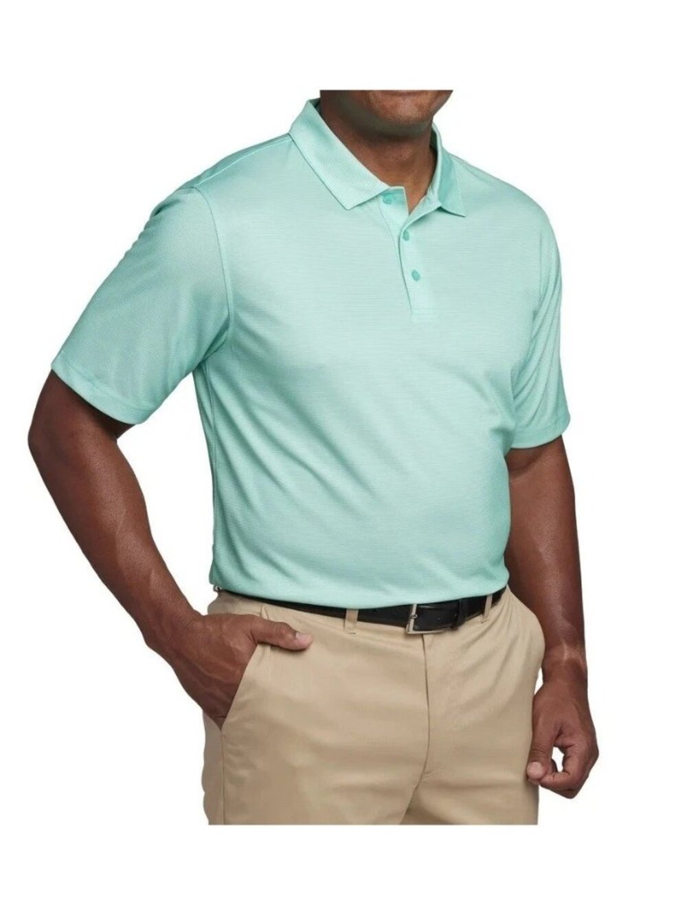 NWT Pebble Beach Men's L Mint Green Dry-Luxe Performance Polo